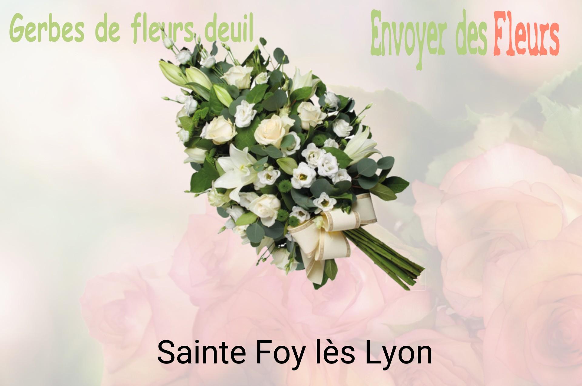 Gerbe de fleurs de deuil livrée à Sainte-Foy-lès-Lyon